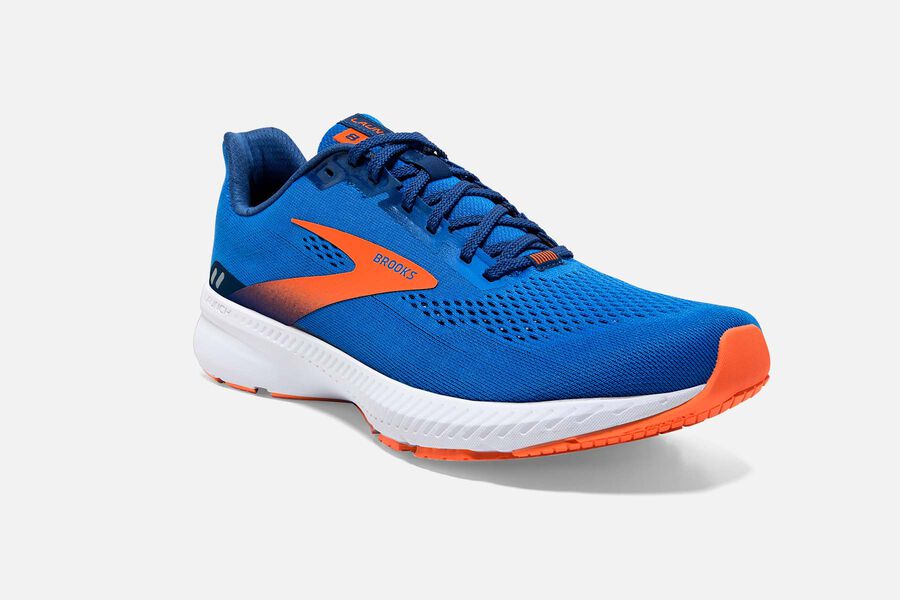 Brooks Running Shoes Mens Blue/Orange - Launch 8 Road - 5621-EBIYX